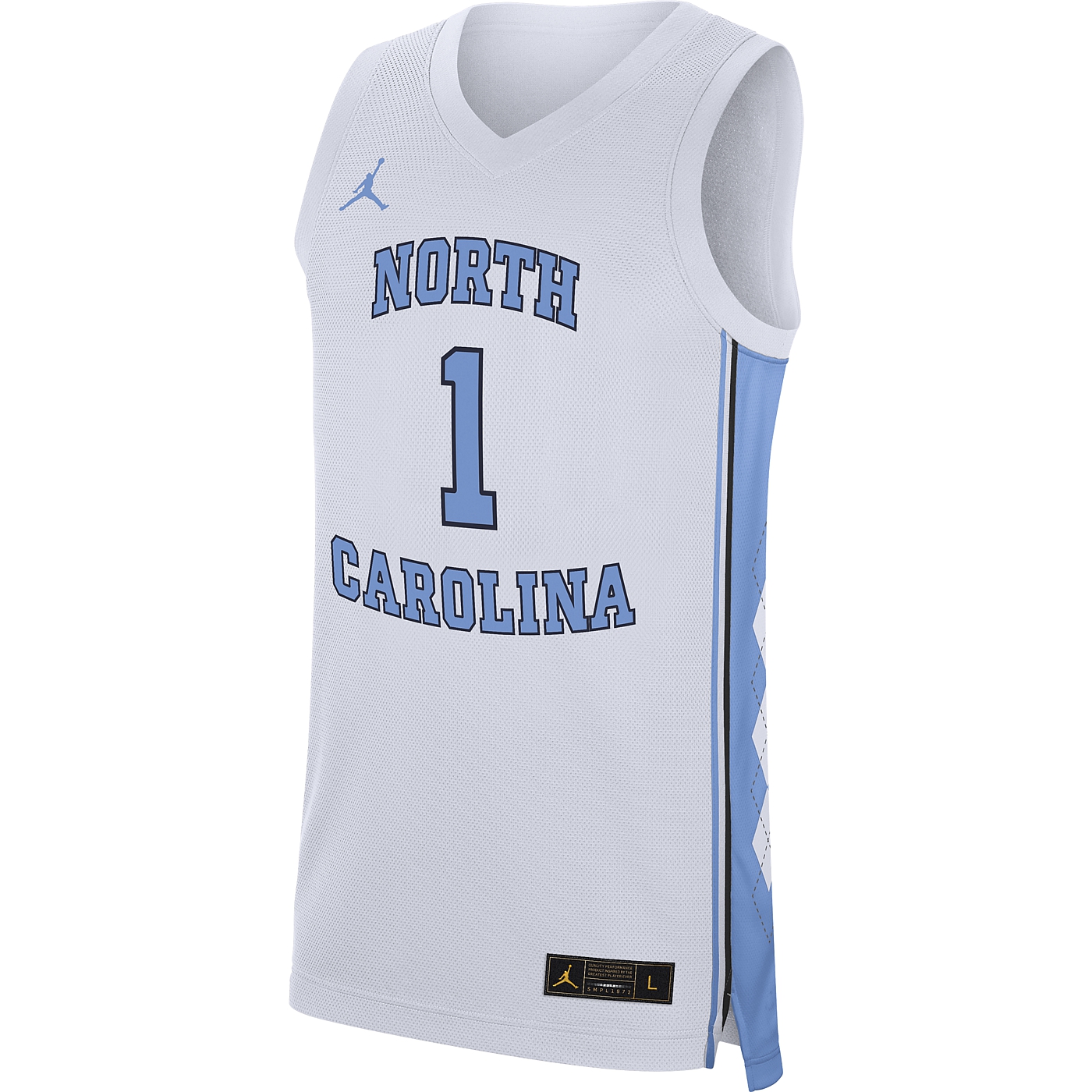 Johnny T-shirt - North Carolina Tar Heels - Nike Replica #1 Basketball (White) by Nike