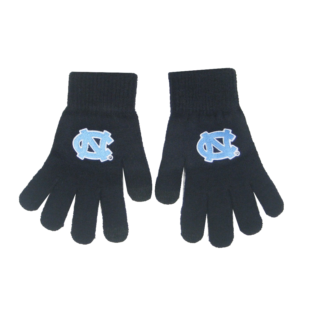 navy knit gloves