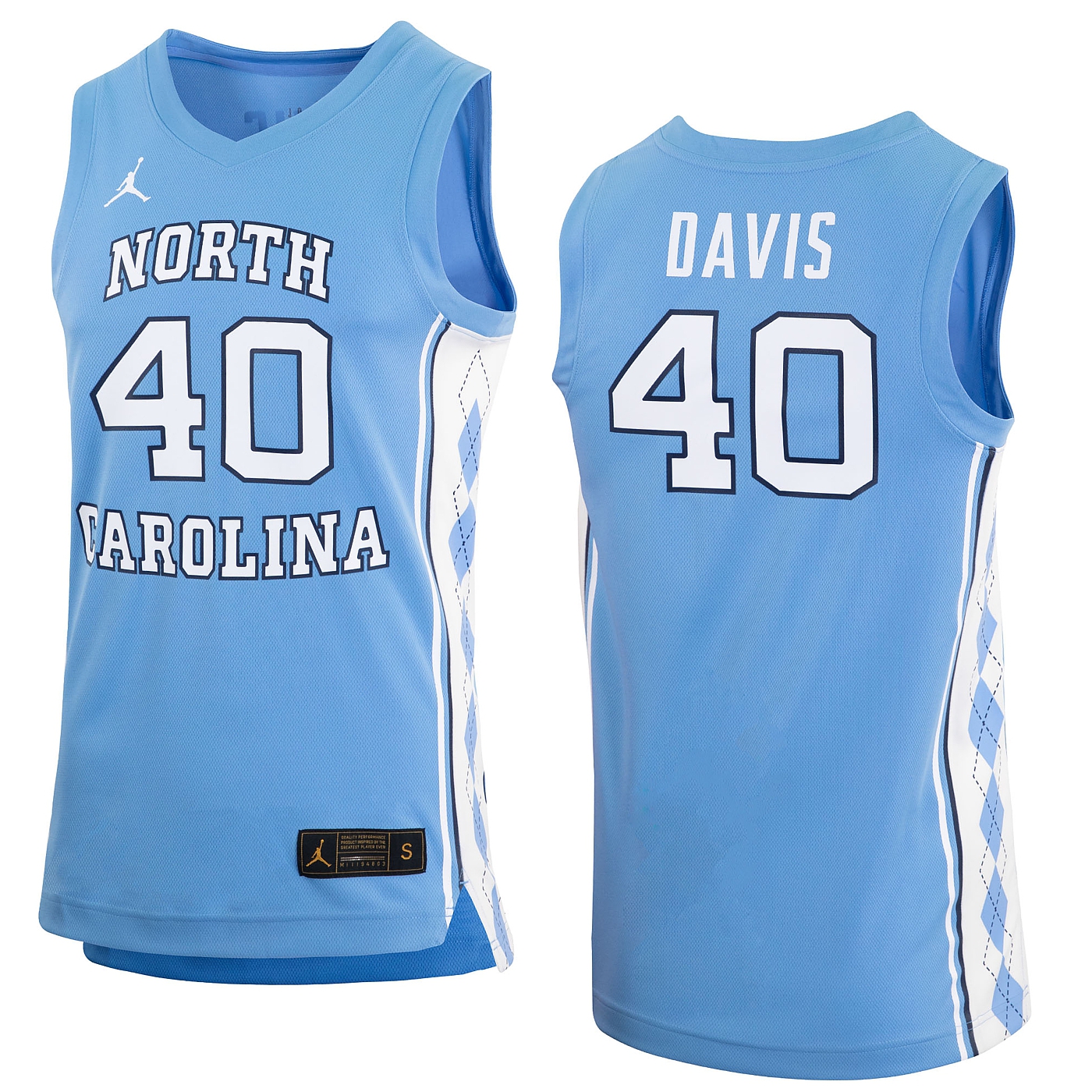 Men's Jordan Brand Hubert Davis #40 Carolina Blue North Carolina